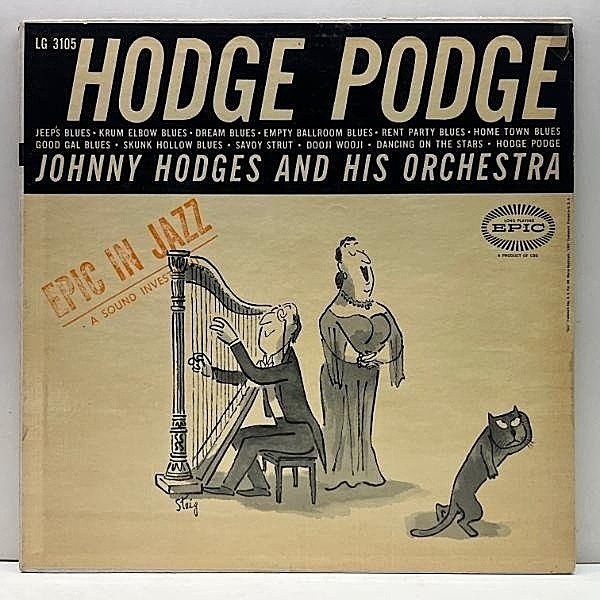レコードメイン画像：良好!! FLAT 1st LG規格 MONO 深溝 USオリジナル JOHNNY HODGES Hodge Podge ('55 Epic) Steig 猫ジャケ シリーズ人気作 希少 LP
