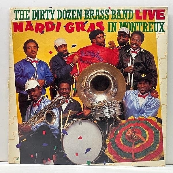 レコードメイン画像：【フロア振動特化のニューオリンズ産R&B】良好盤!! USオリジナル DIRTY DOZEN BRASS BAND Mardi Gras In Montreux, Live (Rounder)