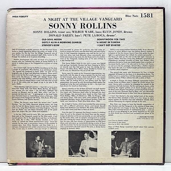 洋楽 Sonny Rollins Blue Note 1581 RVG Sonny Rollins ‎– Sonny Rollins Volume 1 （Blue