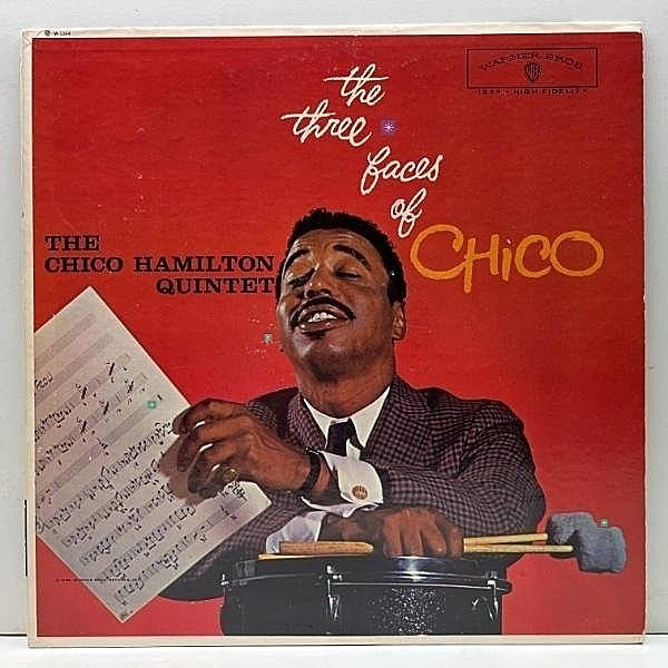 レコードメイン画像：【w/ Eric Dolphy, Dennis Budimir】良好!! MONO 深溝 USオリジ CHICO HAMILTON QUINTET The Three Faces Of Chico ('59 Warner W 1344)