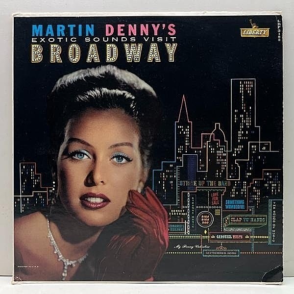 レコードメイン画像：良好盤!! MONO オリジナル MARTIN DENNY Exotic Sounds Visit Broadway ('60 Liberty LRP 3163) 音楽IQが冴え渡るブロードウェイ曲集