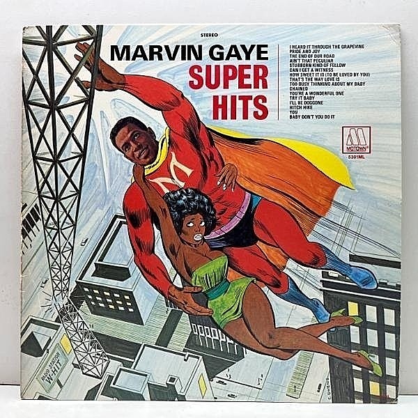 レコードメイン画像：【モータウン時代／初期名曲ベスト】美盤!! USプレス MARVIN GAYE Super Hits (Motown 5301ML) 悲しいうわさ 他 全16曲 マーヴィン・ゲイ