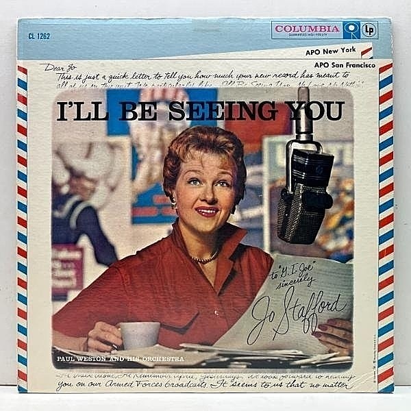 レコードメイン画像：極上美盤!! MONO 初版 6eye 深溝 USオリジナル JO STAFFORD I'll Be Seeing You ('59 Columbia) ジョー・スタッフォード 名盤 バラード集