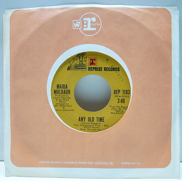 MARIA MULDAUR / Midnight At The Oasis / Any Old Time (7