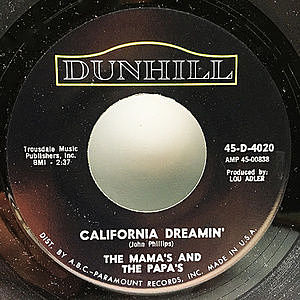 レコード画像：MAMA'S AND THE PAPA'S / California Dreamin'