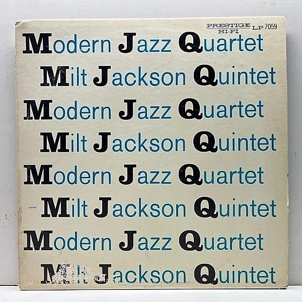 レコードメイン画像：美盤!! MONO 深溝 手書きRVG刻印 MODERN JAZZ QUARTET - MILT JACKSON QUINTET MJQ (Prestige 7059) John Lewis, Percy Heath, Connie Kay