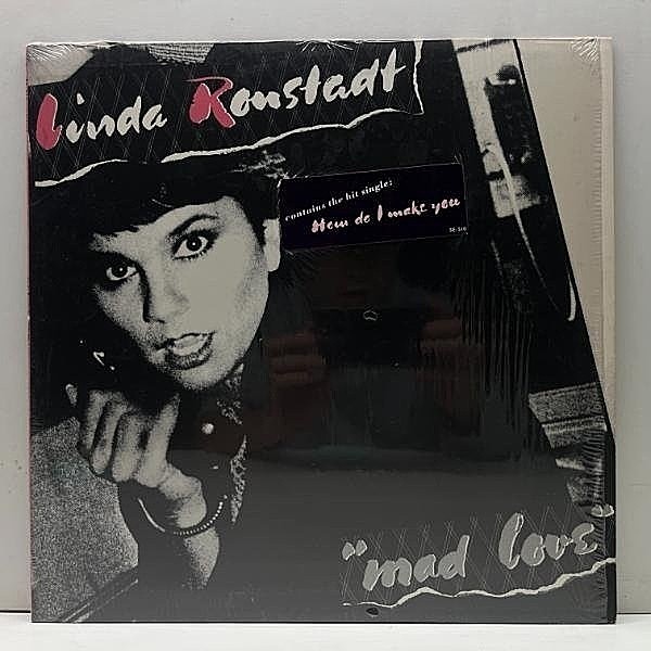 レコードメイン画像：シュリンク/No Cut/極美品!! 初版 5E規格 雲ラベ USオリジナル LINDA RONSTADT Mad Love 激愛 (Asylum 5E-510) 専用ピンク色インナー 完品