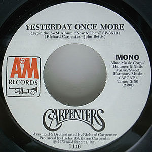 レコード画像：CARPENTERS / Yesterday Once More