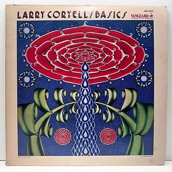 レコードメイン画像：【漆黒のハードロックJAZZ初期音源】美盤!! 両マト1A 米 USオリジナル LARRY CORYELL Basics ('76 Vanguard) RON CARTER, BERNARD PURDIE
