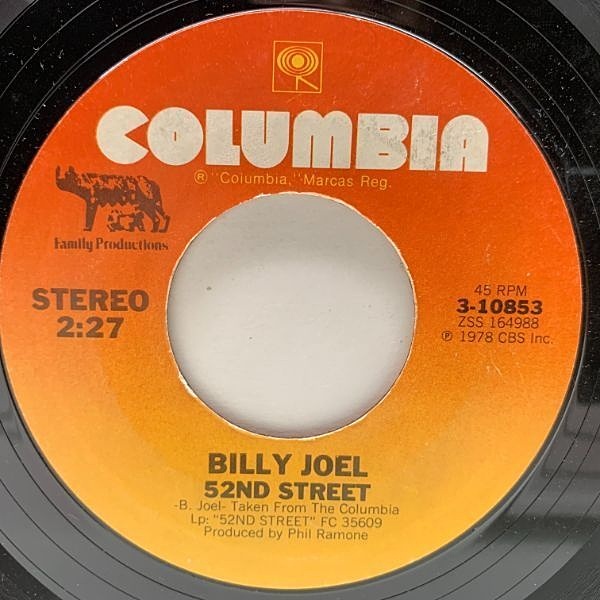BILLY JOEL / My Life / 52nd Street (7) / Columbia | WAXPEND