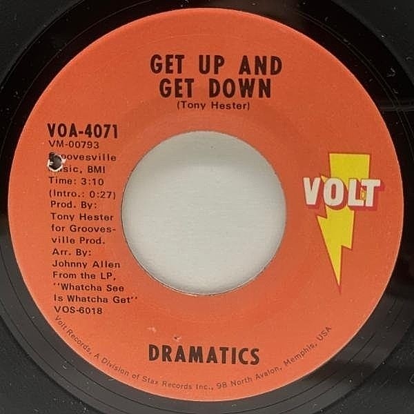 レコードメイン画像：DJ PREMIER 2枚使いの強固な男気FUNK 美盤!! 7インチ USオリジナル DRAMATICS Get Up And Get Down ('71 Volt) w/ 極楽SWEETメロウ 45RPM.
