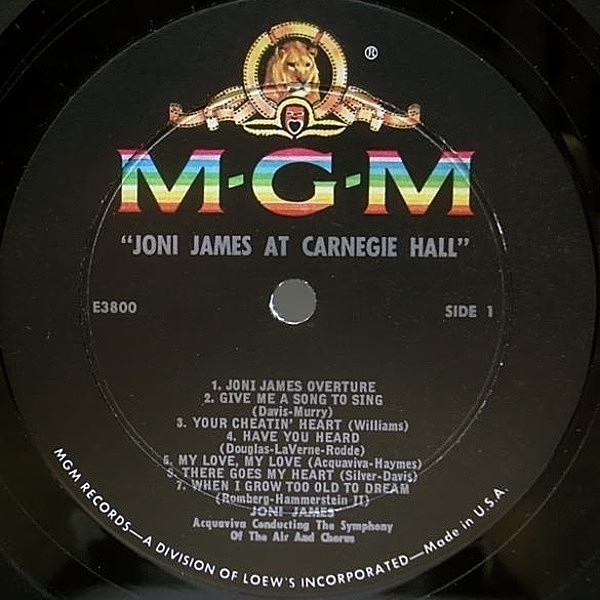 JONI JAMES / At Carnegie Hall (LP) / MGM | WAXPEND RECORDS