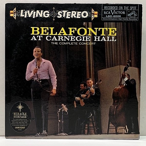 レコードメイン画像：レア【全面 初版 1Sマト】LIVING STEREO 優秀録音 US 完全オリジナル HARRY BELAFONTE At Carnegie Hall ('59 RCA) ニッパー犬 深溝