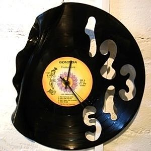 商品画像：1点モノ【Waning Moon Wall Clock】レコード製 壁掛け時計 - All Hand Made - 素材 : J.O.B. ORQUESTRA Open The Doors オリジナルを仕様！