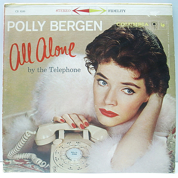 レコードメイン画像：良好盤!! 6eye 深溝 USオリジナル POLLY BERGEN All Alone By The Telephone ('61 Columbia) 女優シンガー／ポリー・バーゲンのバラード集
