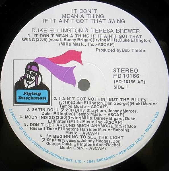 高評価なギフト IT DON'T MEAN A THING DUKE ELLINGTONTERESA BREWERオリジ 