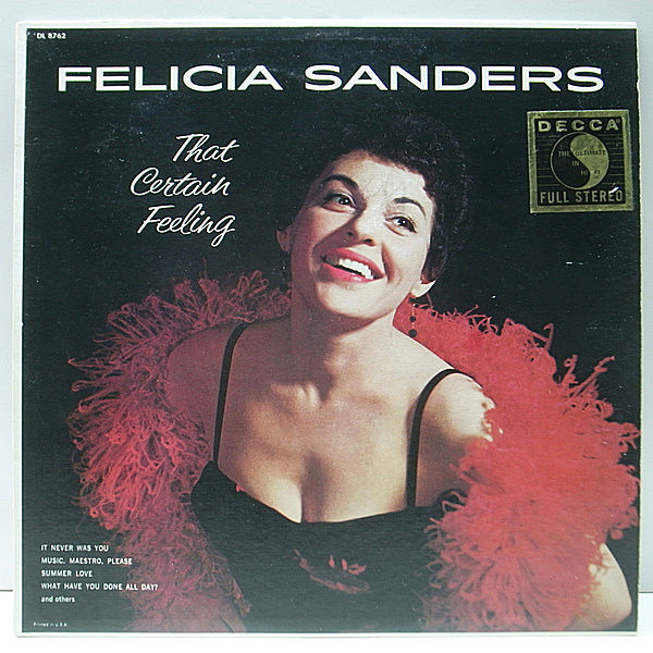 レコードメイン画像：美品 初版 黒銀ラベル 深溝 USオリジナル FELICIA SANDERS That Certain Feeling ('58 Decca) Barry Galbraith, Mundell Lowe, Nick Travis
