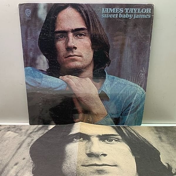 レコードメイン画像：激レア!シュリンク美品! Capitolプレス 緑ラベ USオリジナル JAMES TAYLOR Sweet Baby James ('70 Warner) w/ ポスター＆インナー