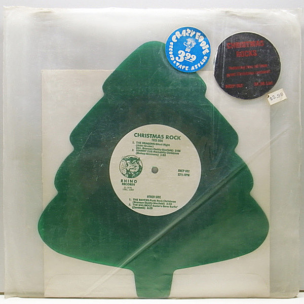 レコードメイン画像：7 USオリジナル VARIOUS Christmas Rock ('82 Rhino) 変形レコード ／クリスマス コンピ