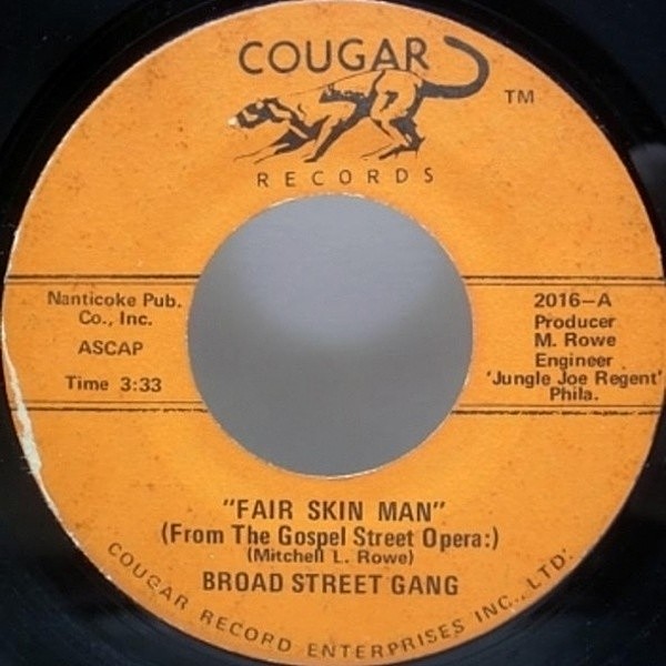 レコードメイン画像：試聴 GHETTO SOUL FUNK!! BROAD STREET GANG Fair Skin Man / 45