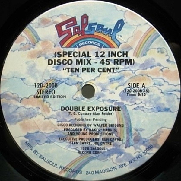レコードメイン画像：世界初 DJ仕様 12 Orig. DOUBLE EXPOSURE Ten Per Cent 音質抜群