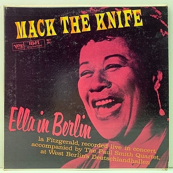 レコードメイン画像：稀少『赤ジャケ』US 完全オリジナル MONO 深溝 ELLA FITZGERALD Mack The Knife - Ella in Berlin ('60 Verve) 初回オンリー レア仕様 LP