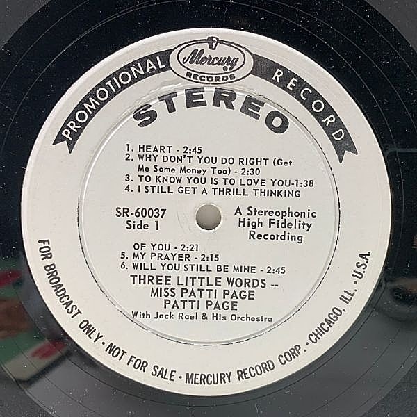 PATTI PAGE / 3 Little Words Miss Patti Page (LP
