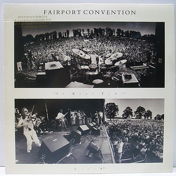 レコードメイン画像：【プログレッシブな幻想メロウ収録】プロモ 美盤!! USオリジ FAIRPORT CONVENTION In Real Time Live '87 (Island 90678-1) 擬似LIVE録音
