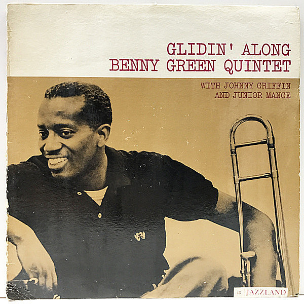 レコードメイン画像：美盤!! 橙大 深溝 MONO オリジナル BENNY GREEN Glidin' Along ('61 Jazzland 43) JOHNNY GRIFFIN, JUNIOR MANCE, PAUL CHAMBERS
