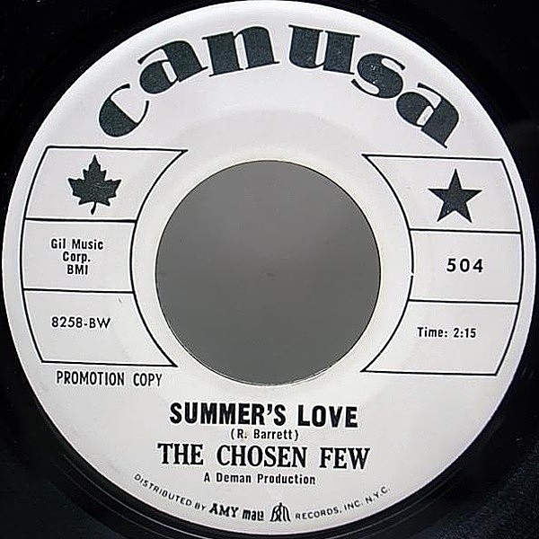 レコードメイン画像：【JIMI HENDRIXの名バラッド・ファンキー・カヴァー】プロモ 7'' USオリジナル CHOSEN FEW Summer's Love / Hey Joe ('67 Canusa) 米 45's