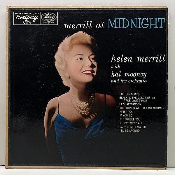 レコードメイン画像：美盤!! MONO 深溝 コーティング HELEN MERRILL At Midnight (EmArcy / Mercury 36107) ヘレン・メリル w/ Marian McPartland, Milt Hinton