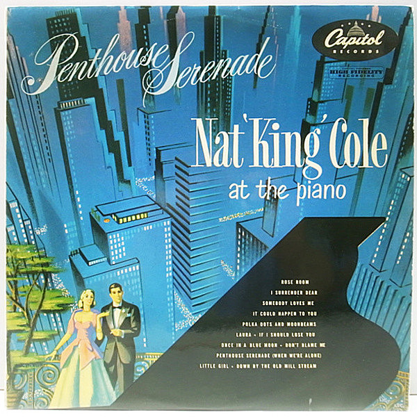 レコードメイン画像：極美盤 MONO ターコイズ UKオリジナル NAT KING COLE Penthouse Serenade ピアノトリオ／ピアニストに特化した粋な好盤
