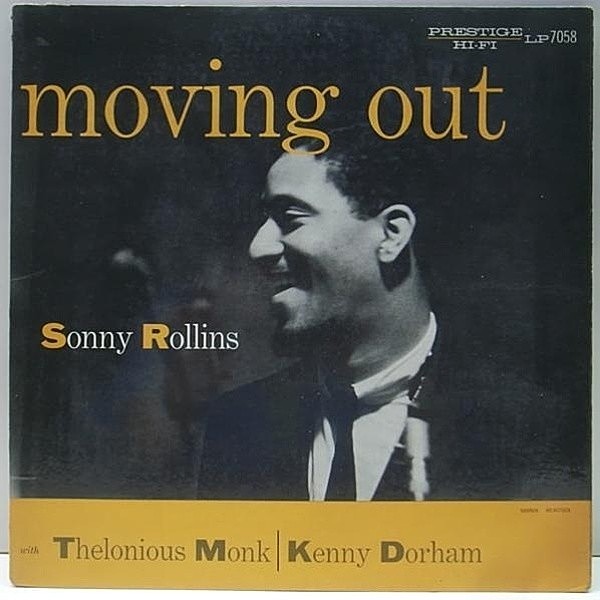 レコードメイン画像：NYC 手書RVG 深溝 MONO オリジナル SONNY ROLLINS Moving Out (Prestige 7058) KENNY DORHAM, THELONIOUS MONK, ART BLAKEY 他