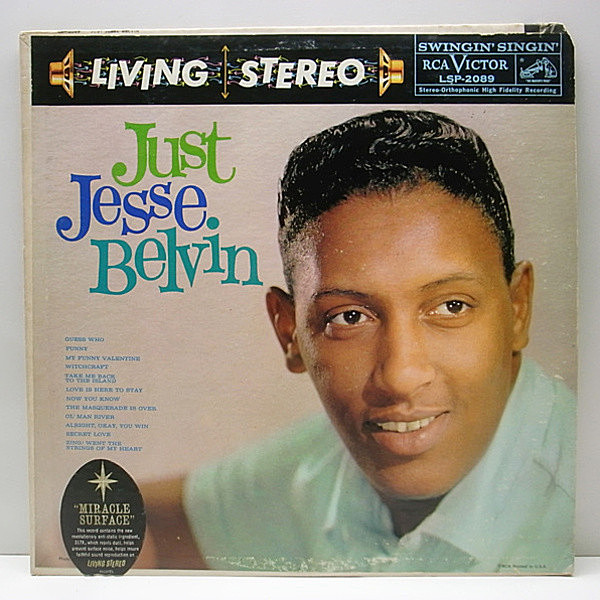レコードメイン画像：プロモ 美盤 初回 LIVING STEREO 深溝 オリジナル JESSE BELVIN Just Jesse Belvin ('59 RCA Victor ) 銀ロゴ／ジェシー・ベルヴィン