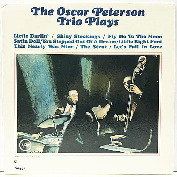 レコードメイン画像：【黄金トリオのスタンダード集】美品 MONO 深溝 USオリジナル OSCAR PETERSON Trio Plays (Verve V-8591) Ray Brown, Ed Thigpen