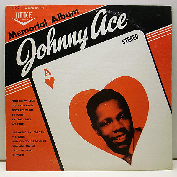 レコードメイン画像：極美盤!! US初期 STEREO JOHNNY ACE Memorial Album For ～ (Duke) ジョニー・エース／ブルース