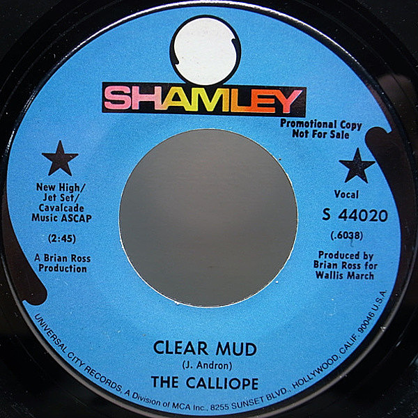 レコードメイン画像：試聴  美盤 プロモ 7インチ CALLIOPE Clear Mud ('69 Shamley) カリオペ／サイケ・ロック