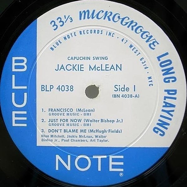 その他 LP Jackie Mclean Capuchin Swing BN4038,BST84038 BLUE NOTE /00260 米LP Jackie McLean Capuchin Swing BST84038 Blue Note /00260