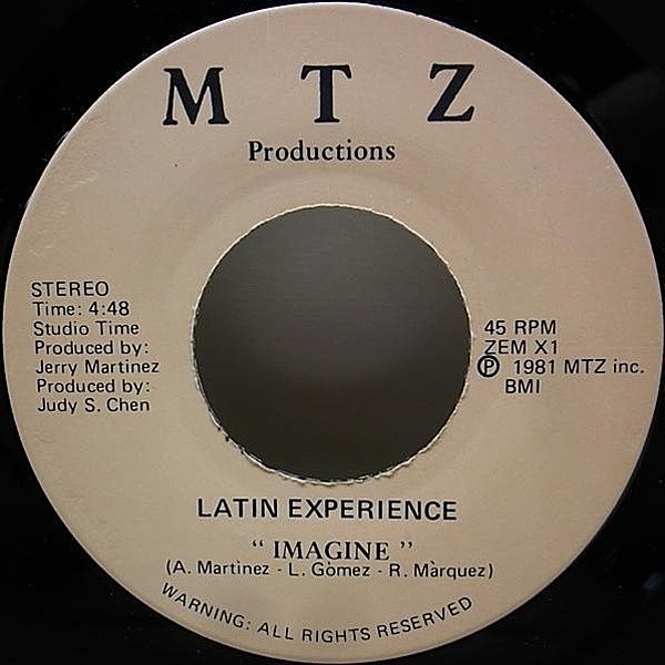レコードメイン画像：美盤!! 7インチ USオリジナル LATIN EXPERIENCE Just Close Your Eyes / Imagine ('81 MTZ) 試聴 45 RPM. ラテン・ソウル・ジャズ