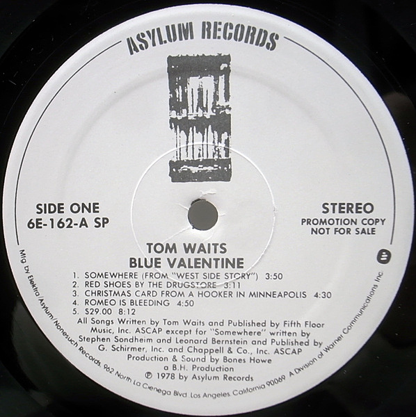 TOM WAITS / Blue Valentine (LP) / Asylum | WAXPEND RECORDS