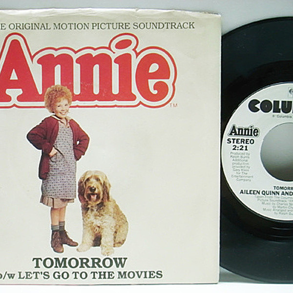 レコードメイン画像：プロモ 美盤 P.S付き USオリジナル ANNIE サントラ AILEEN QUINN Tomorrow ('82 Columbia) WHITE PROMO 手書きマト1A