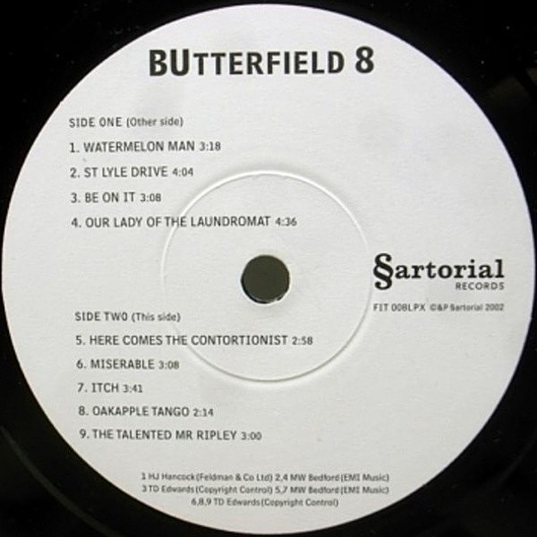 レコードメイン画像：500枚限定!! 編集盤 10inch 美品 BUTTERFIELD 8 / TERRY EDWARDS