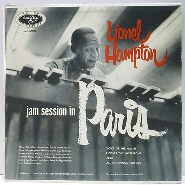 レコードメイン画像：青刷 深溝 MONO オリジナル LIONEL HAMPTON Jam Session In Paris ('55 Emarcy) SACHA DISTEL 他