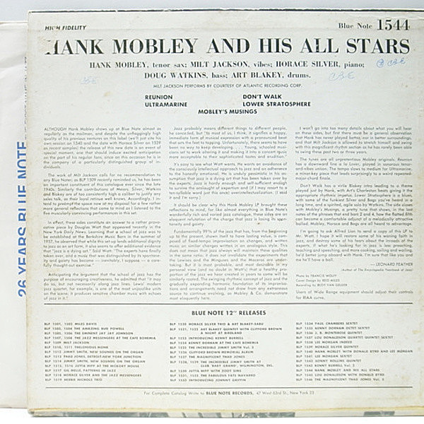 HANK MOBLEY / Hank Mobley And His All Stars (LP) / Blue Note