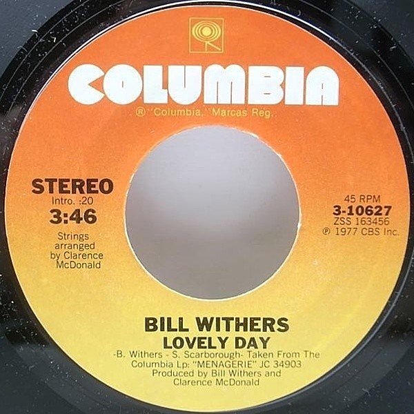 レコードメイン画像：良盤!! USオリジナル BILL WITHERS Lovely Day ('77 Columbia) ビル・ウィザース モダン・スウィート大名曲 アルバム『Menagerie』 7