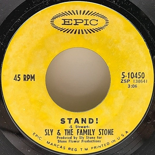 レコードメイン画像：美盤!! USオリジナル SLY & THE FAMILY STONE Stand! / I Want To Take You Higher ('69 Epic) スライ サンプリング ネタ 7インチ 45RPM.