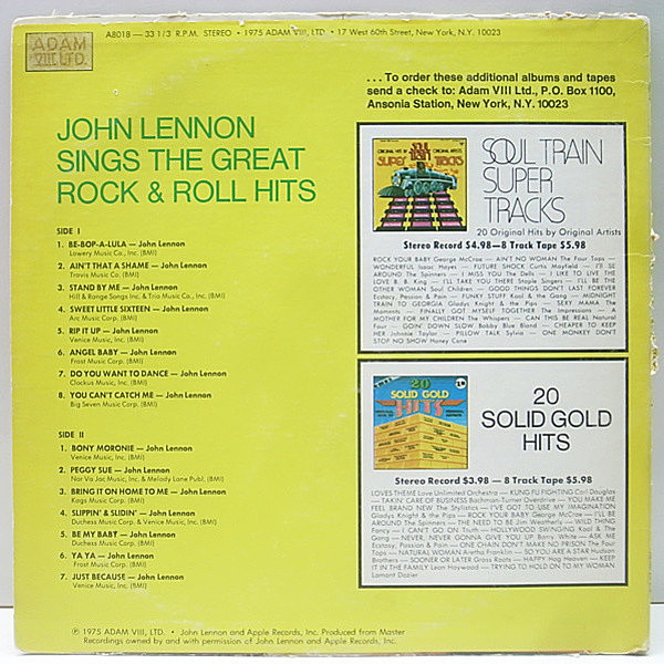 JOHN LENNON / Roots : Sings The Great Rock & Roll Hits (LP