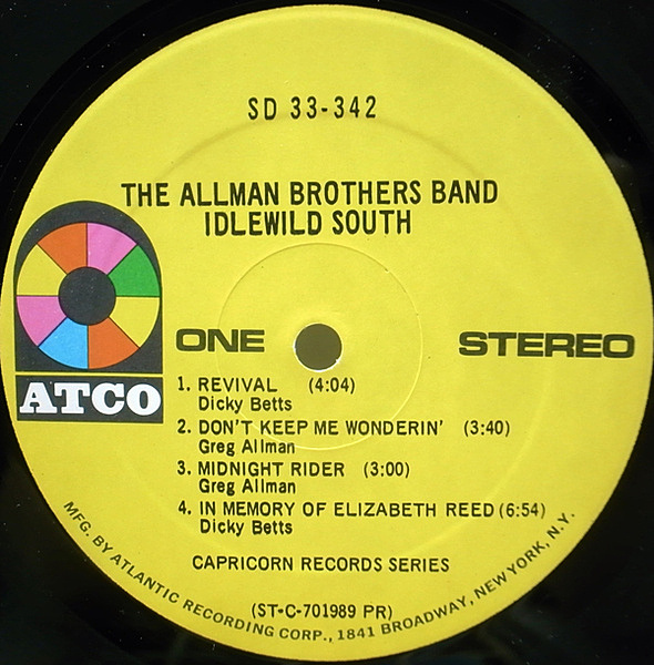 ALLMAN BROTHERS BAND / Idlewild South (LP) / ATCO | WAXPEND