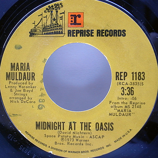 レコードメイン画像：良好!! 7インチ USオリジナル MARIA MULDAUR Midnight At The Oasis／Any Old Time ('73 Reprise) 45RPM. マリア・マルダー EP
