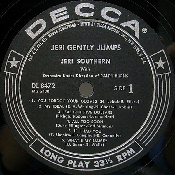 JERI SOUTHERN / Jeri Gently Jumps (LP) / Decca | WAXPEND RECORDS